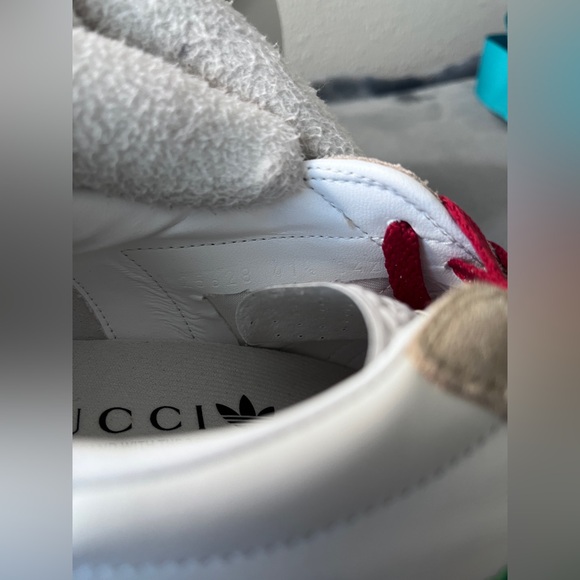 BRAND NEW Gucci X Adidas White Suede/Leather Gazelle Wedge Sneaker Size 41+ 11.5 - Picture 6 of 10